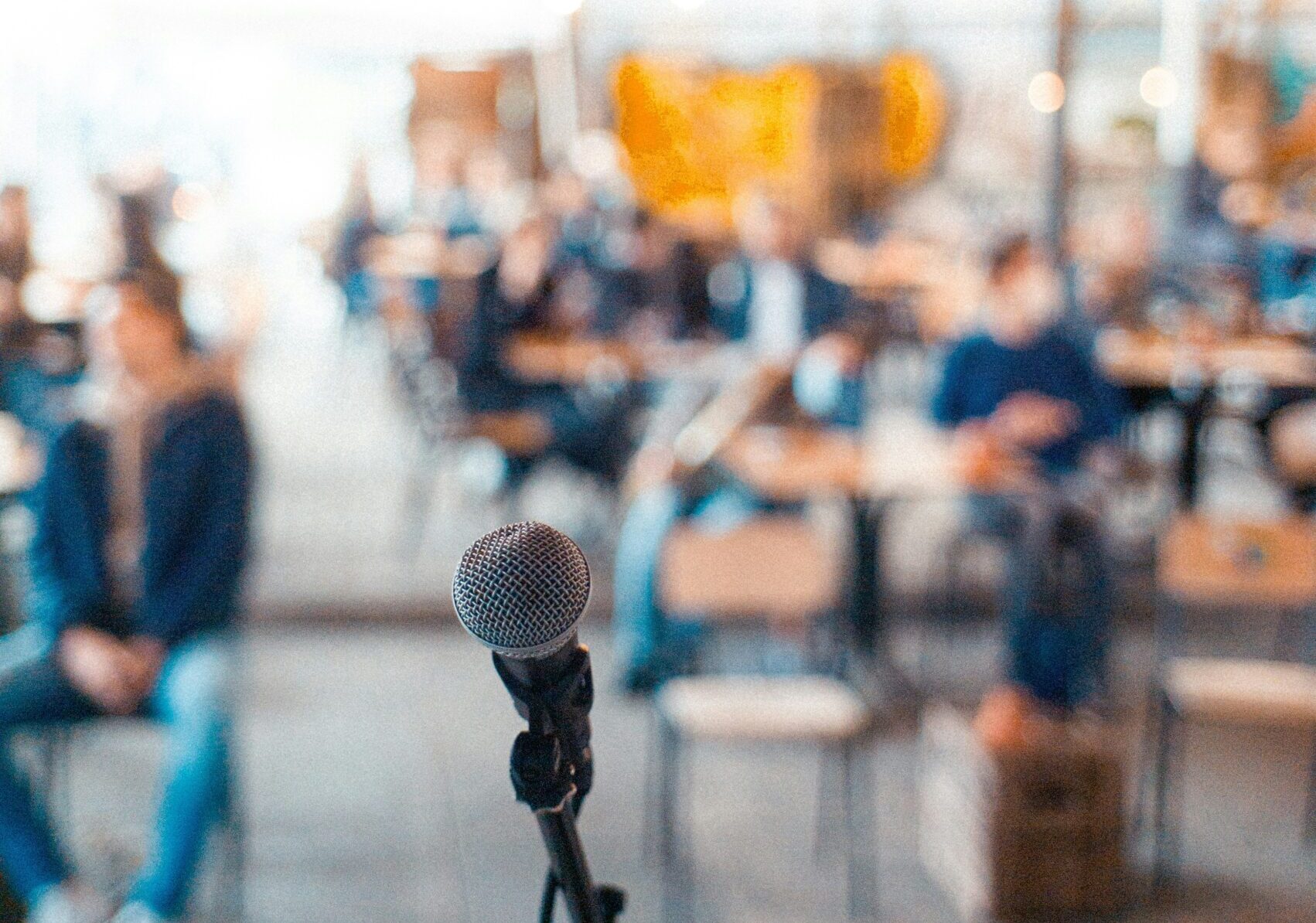 Microphone on stage